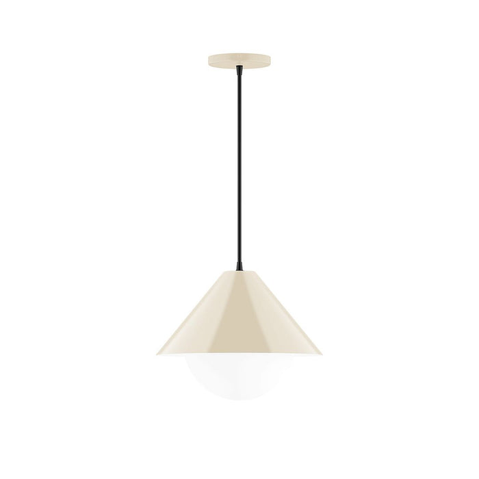 Axis Pinnacle 12" Pendant Light with Glass Globe in Cream