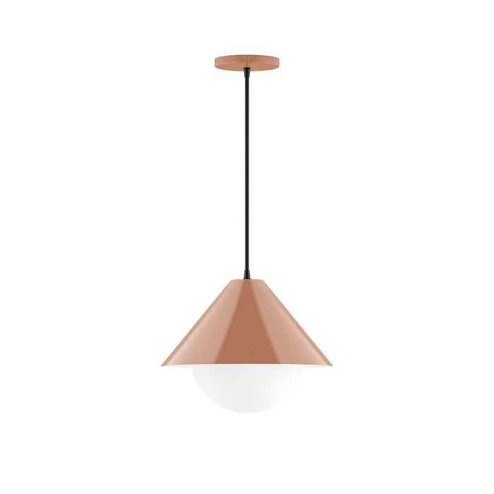 Axis Pinnacle 12" Pendant Light with Glass Globe in Terracotta