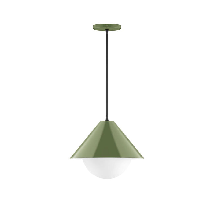 Axis Pinnacle 12" Pendant Light with Glass Globe in Fern Green