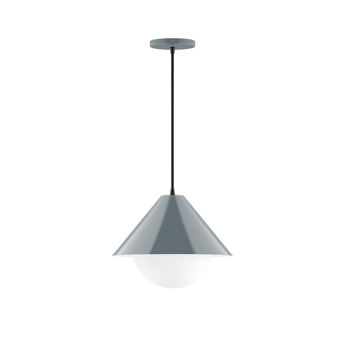 Axis Pinnacle 12" Pendant Light with Glass Globe in Slate Gray