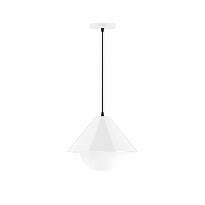 Axis Pinnacle 12" Pendant Light with Glass Globe in White