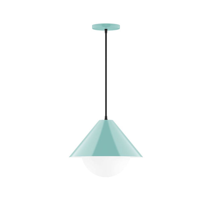 Axis Pinnacle 12" Pendant Light with Glass Globe in Sea Green