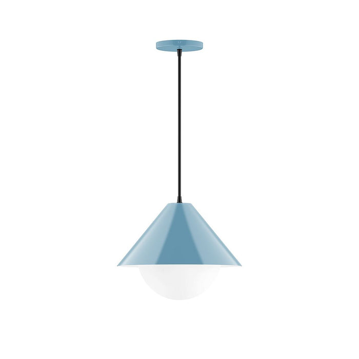 Axis Pinnacle 12" Pendant Light with Glass Globe in Light Blue