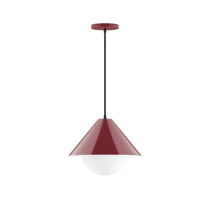 Axis Pinnacle 12" Pendant Light with Glass Globe in Barn Red