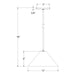 Pinnacle 12" Pendant in Navy Line Drawing