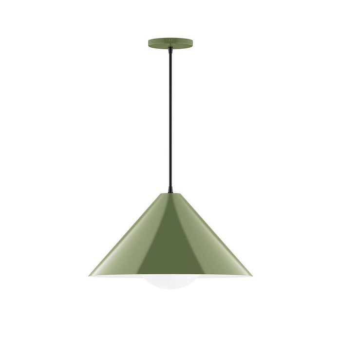 Axis Pinnacle 18" Pendant Light with Glass Globe in Fern Green