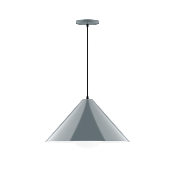 Axis Pinnacle 18" Pendant Light with Glass Globe in Slate Gray