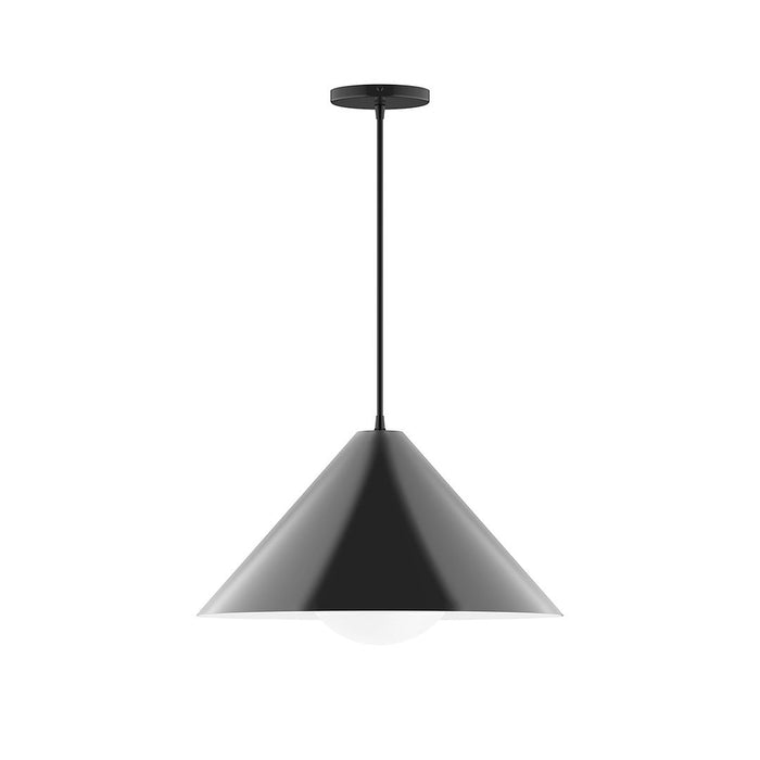 Axis Pinnacle 18" Pendant Light with Glass Globe in Black