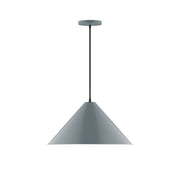 Slate gray pendant light with conical shade