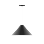 Pinnacle 18 in black pendant light with flared shade