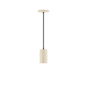 Beam 3.5" cream pendant with round canopy, black cord, and cream cylindrical shade.