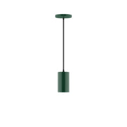 Forest green Beam 3.5" pendant with cylinder shade and black cord