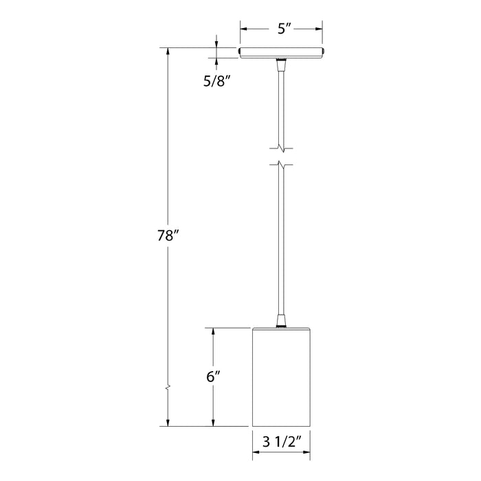Beam 3.5" LED Pendant in Navy Line Drawing