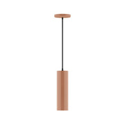 Terracotta 3.5 in LED pendant with round ceiling canopy and hanging cylinder shade.