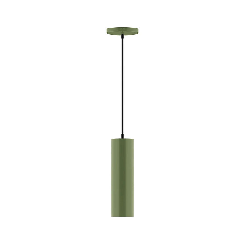 Fern green cylindrical pendant with matching ceiling canopy and 3.5 in shade
