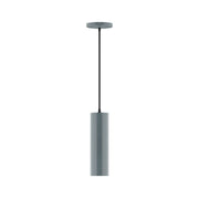 Slate gray 3.5 in beam pendant with cylindrical shade and black cord.