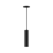 Beam 3.5-inch pendant light in black with round ceiling canopy and cylindrical housing