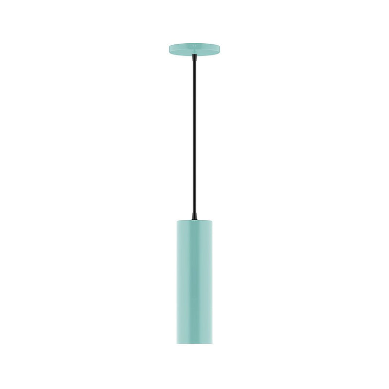 Sea green 3.5 in beam pendant with metal canopy and hanging rod
