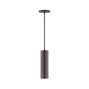 Architectural bronze pendant light with round canopy and cylindrical body