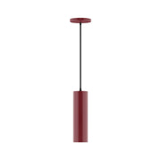 Barn red 3.5 in LED pendant light with round canopy and cylindrical housing