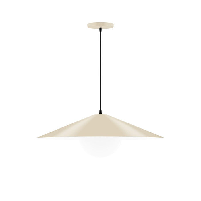 Axis Vessel 24" Pendant Light with Glass Globe in Cream