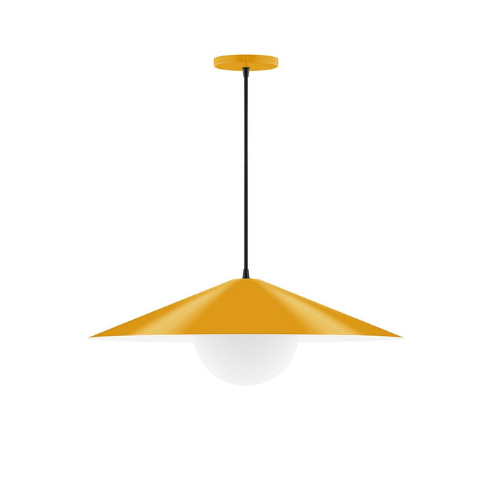 Axis Vessel 24" Pendant Light with Glass Globe in Bright Yellow