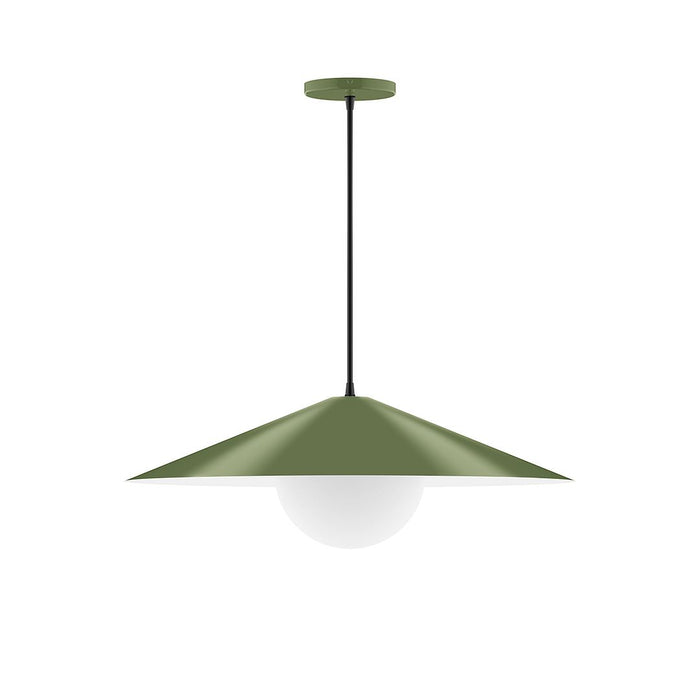 Axis Vessel 24" Pendant Light with Glass Globe in Fern Green