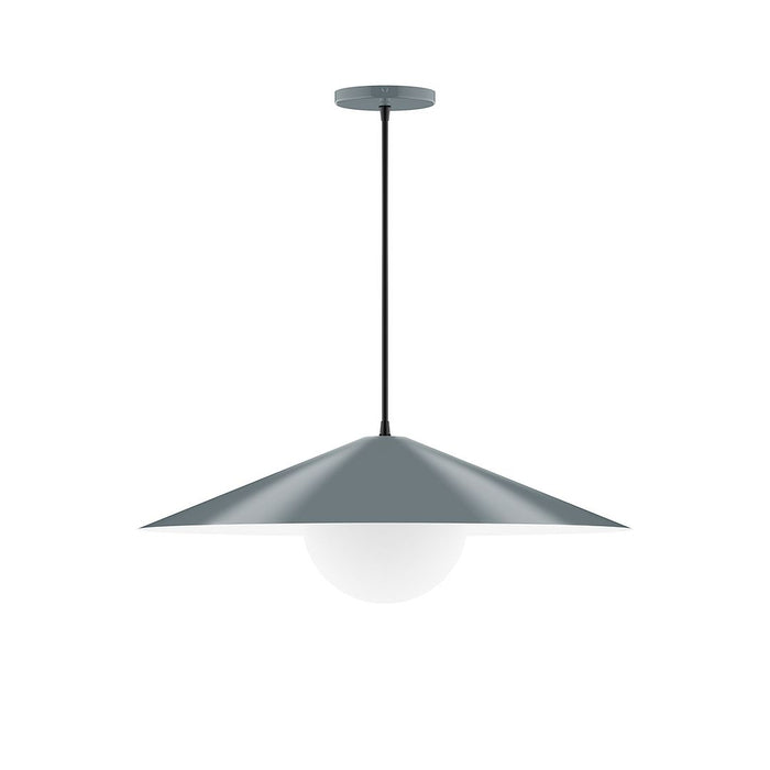 Axis Vessel 24" Pendant Light with Glass Globe in Slate Gray