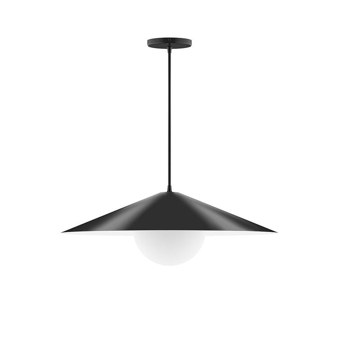 Axis Vessel 24" Pendant Light with Glass Globe in Black