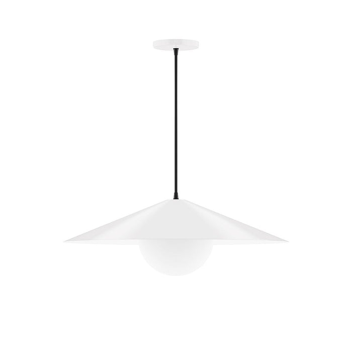 Axis Vessel 24" Pendant Light with Glass Globe in White