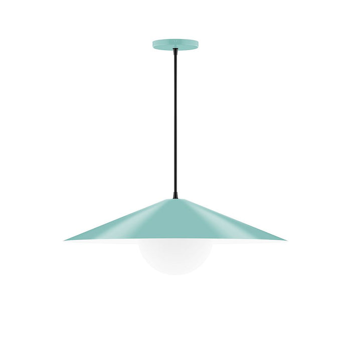 Axis Vessel 24" Pendant Light with Glass Globe in Sea Green