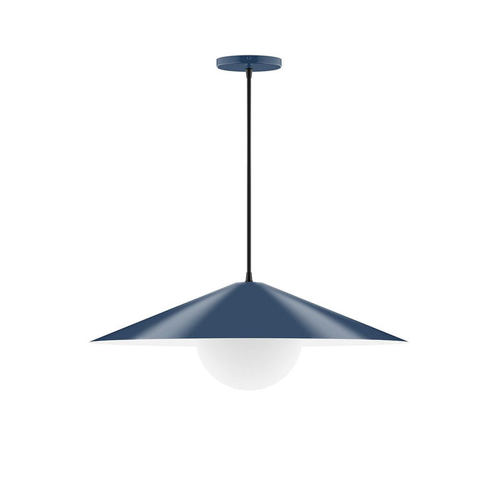 Axis Vessel 24" Pendant Light with Glass Globe in Navy