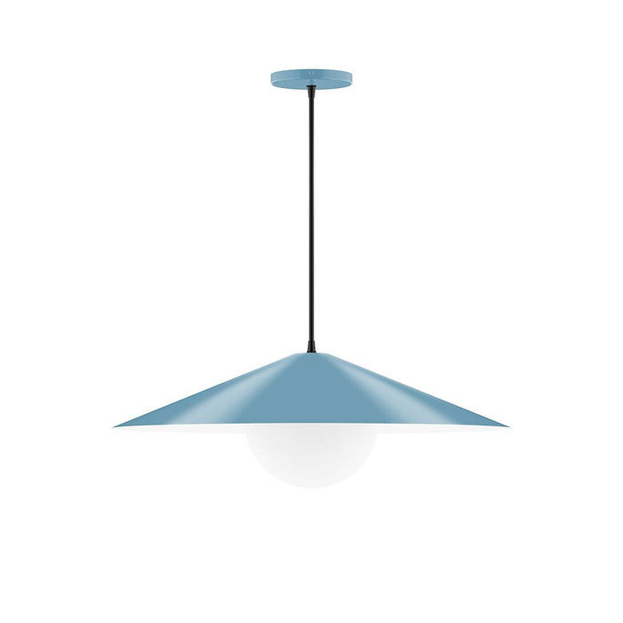 Axis Vessel 24" Pendant Light with Glass Globe in Light Blue