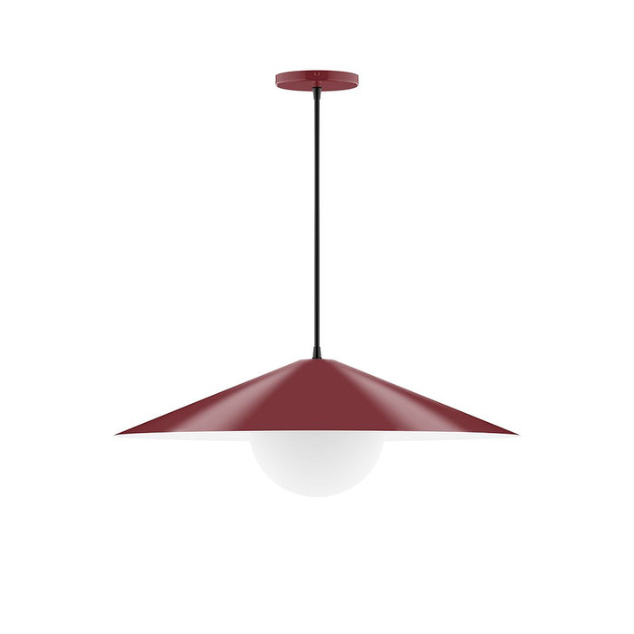 Axis Vessel 24" Pendant Light with Glass Globe in Barn Red