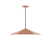 Terracotta dome pendant light with black cord and round ceiling canopy
