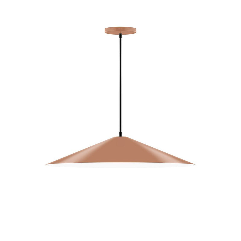 Terracotta 24 in vessel pendant with black cord and round canopy