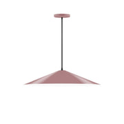 Mauve dome pendant lamp with black cord and canopy, 24-inch vessel shade