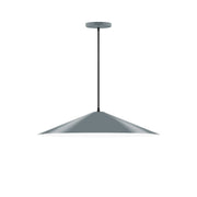 Slate gray 24" vessel pendant with round canopy and flared dome shade