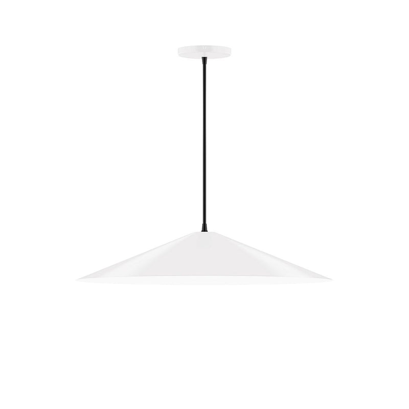 Vessel 24" pendant light with white bell shade and black cord