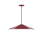 Barn red 24 in vessel pendant light with wide dome shade and black stem