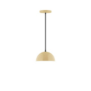 Ivory 8-inch dome pendant with black cord