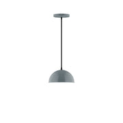 Slate gray 8 in dome pendant with hanging cord and ceiling canopy
