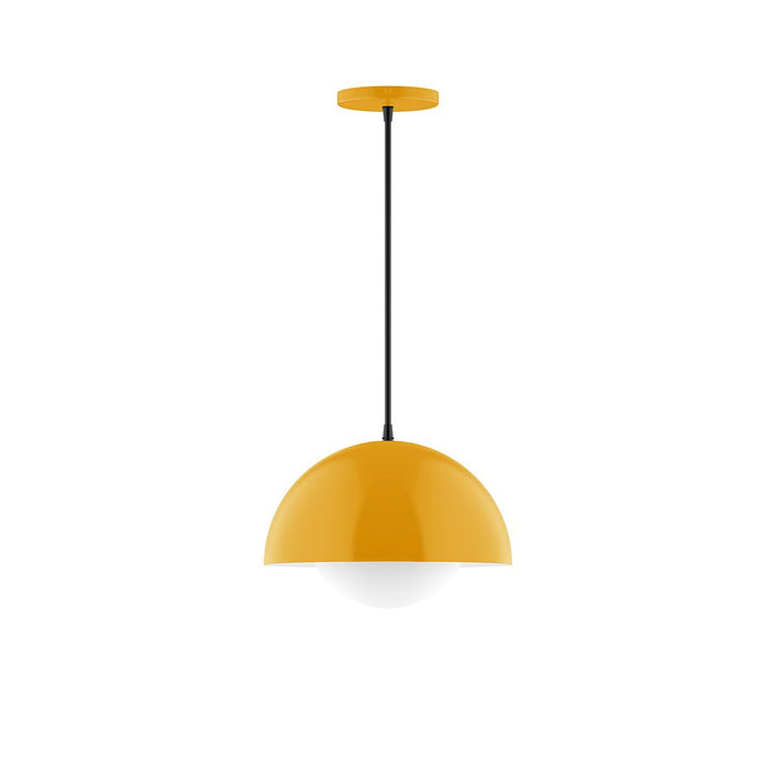 Axis Arcade 12" Pendant Light with Glass Globe in Bright Yellow