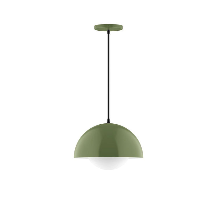 Axis Arcade 12" Pendant Light with Glass Globe in Fern Green