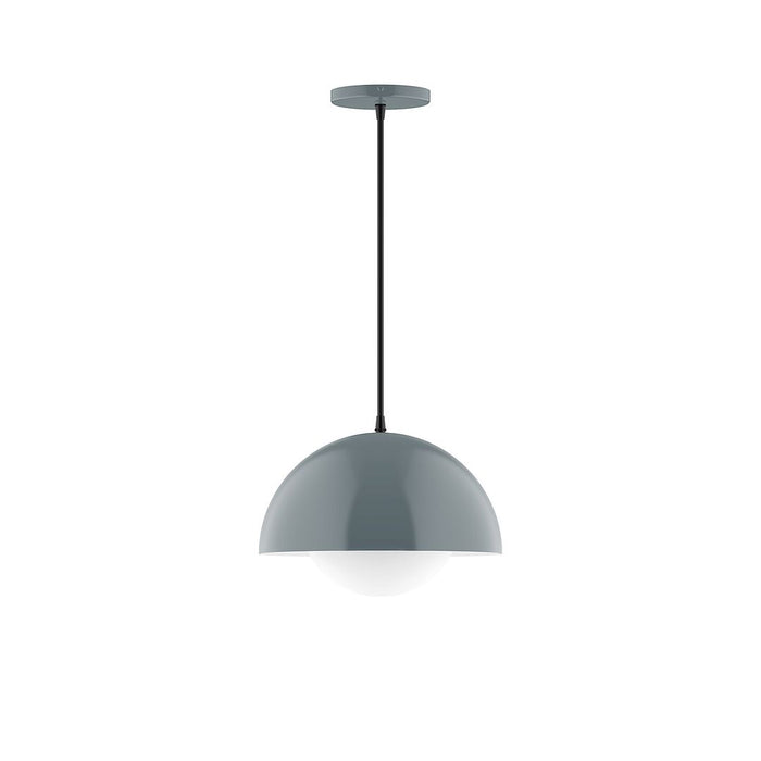 Axis Arcade 12" Pendant Light with Glass Globe in Slate Gray