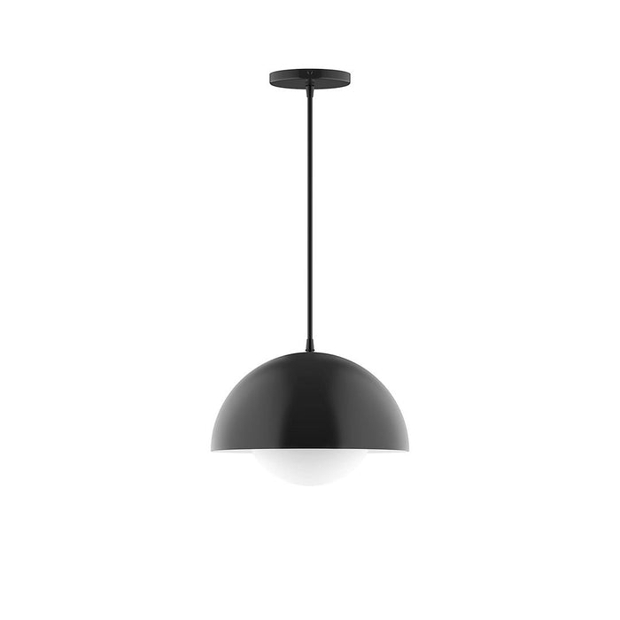 Axis Arcade 12" Pendant Light with Glass Globe in Black