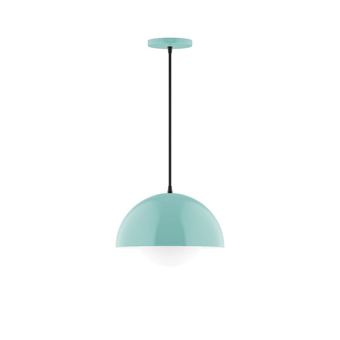 Axis Arcade 12" Pendant Light with Glass Globe in Sea Green