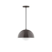 12-inch pendant light with dark bronze dome shade and hanging cord