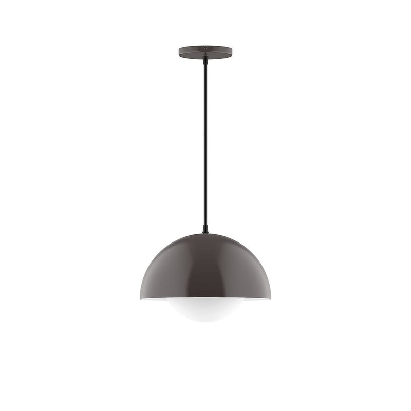12-inch pendant light with dark bronze dome shade and hanging cord