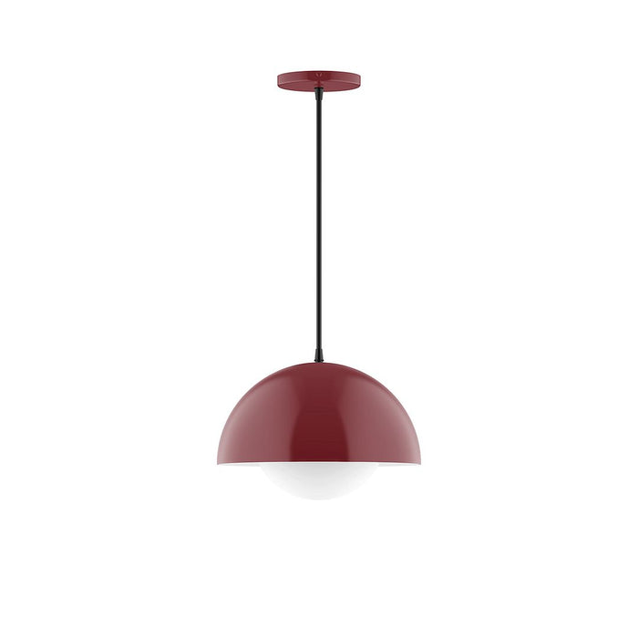 Axis Arcade 12" Pendant Light with Glass Globe in Barn Red